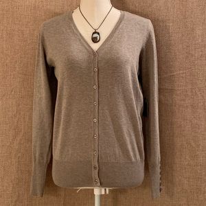 NWT tan heather button-down cardigan